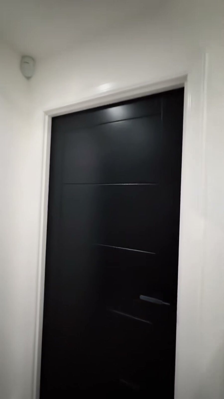 A black ladder door, close up